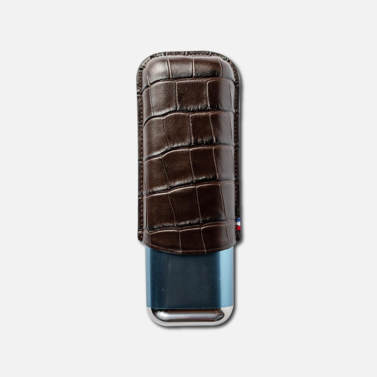 2 CIGAR CASE CROCO DANDY BROWN